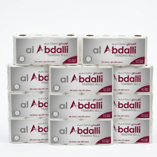 Toilet Tissue Rolls 2 Ply 200 Sheets 10 Roll X 10 Packets