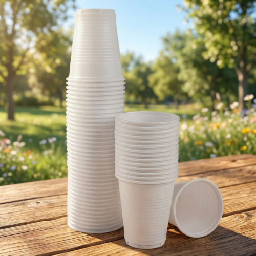 Plastic Water Cup 6 Oz - White - 1000pcs
